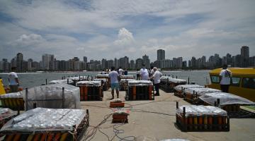 Tudo pronto para o réveillon na orla de Santos