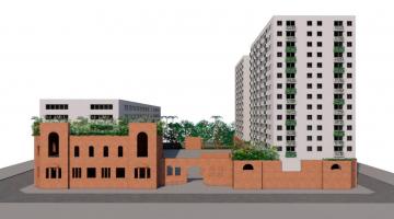 perspectiva da futura hospedaria dos imigrantes #paratodosverem