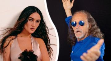 Foto dos cantores Gabi Melin e Alceu Valença. #Paratodosverem