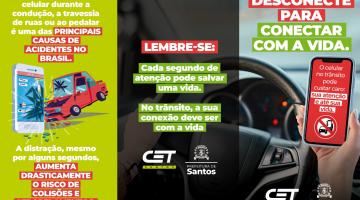 Uso de celular é foco da Semana Nacional de Trânsito em Santos