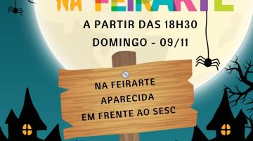 cartaz do halloween na FeirArte. #Paratodosverem.