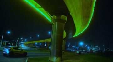 Setembro Verde: viaduto e outros pontos de Santos ganham iluminação especial