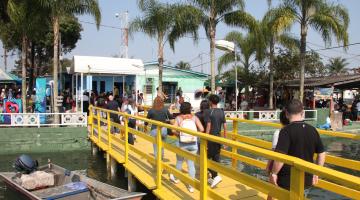 pessoas acessam a ilha por ponte. #paratodosverem