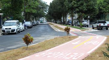 Avenida na Ponta da Praia de Santos ganha ciclovia, acessibilidade e nova pavimentação