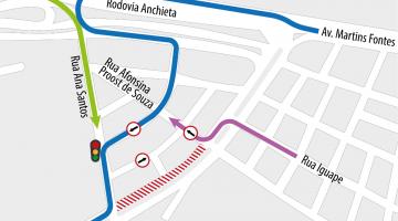 mapa com as rotas alternativas para o motorista #paratodosverem 