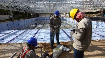 Piscina do Rebouças está em fase final de obras. Confira o vídeo