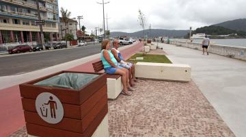 Trecho da Nova Ponta da Praia de Santos terá bancos com iluminação própria e entrada USB