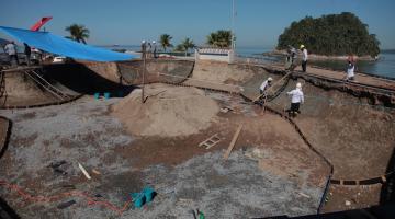 Com obras avançando, skatepark do Novo Quebra-Mar, em Santos, pode sediar competição no final do ano