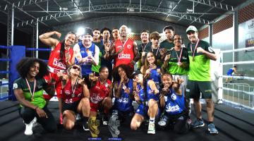 Equipes de boxe nos Jogos Abertos. #Paratodosverem