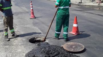 Trabalho de limpeza e desobstrução. #Paratodosverem