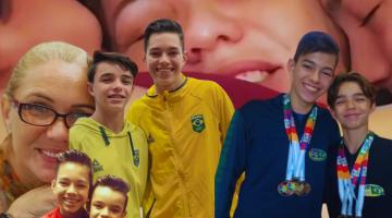 Com filhos vitoriosos e de “aço”, mãe de patinadores leva clima de Copa para prédio em Santos