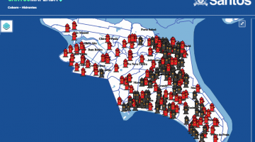 mapa com hidrantes mapeados #paratodosverem 