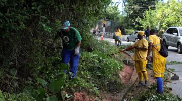 Abril encerra com mais de 30 mil metros de vias capinadas em Santos