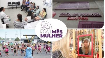 montagem mostra atividades do mês da mulher #paratodosverem 