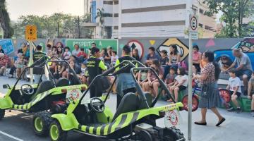 Minicidade do Trânsito em ‘modo’ férias diverte e educa a garotada em Santos