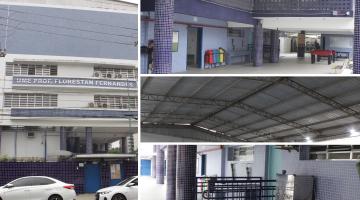 montagem mostra escola reformada #paratodosverem