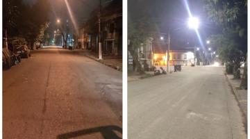 montagem mostra antes e depois na Rua Silva Jardim #paratodosverem