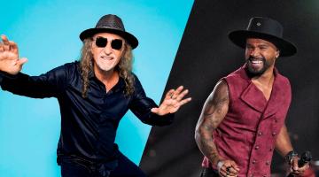 montagem mostra alceu valença e alexandre pires #paratodosverem