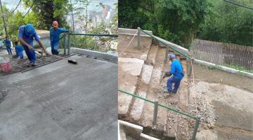 Monte Serrat: avançam obras de contenção, drenagem e revitalização do acesso