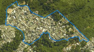 mapa delimita área que será atendida pela regularização. #paratodosverem