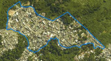 mapa delimita área que será atendida pela regularização. #paratodosverem