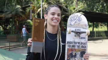 Skatista que representa Santos é campeã brasileira de street; Rayssa Leal é vice