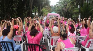 Outubro Rosa: exercícios, música e saúde tomam conta do Jardim Botânico em Santos