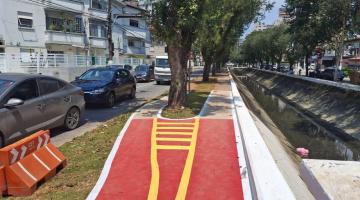 trecho de ciclovia recém-reformado. #paratodosverem 