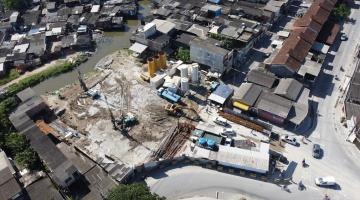 vista aérea da obra da comporta na avenida Haroldo de camargo. #paratodosverem