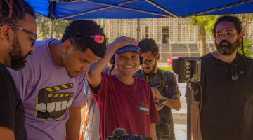 alunos durante filmagem do quero #paratodosverem 