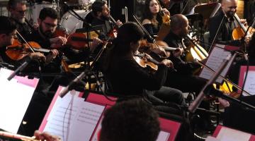 músicos em orquestra #paratodosverem