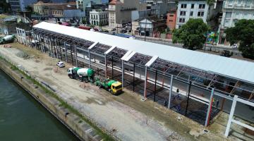 visão aérea do armazém em obra #paratodosverem