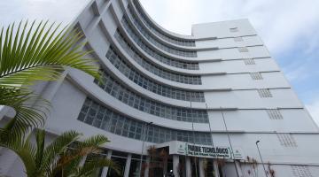 fachada do parque tecnológico #paratodosverem