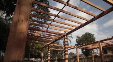 Estrutura de pergolados de madeira. #Paratodosverem