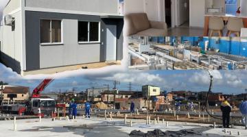 Montagem das casas pré-fabricadas está na reta final com destino ao Parque Palafitas, em Santos