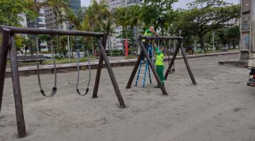 Santos realiza vistoria geral em playgrounds da orla 