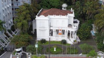 Obras de acessibilidade no casarão da Pinacoteca, em Santos, alcançam 75% de execução