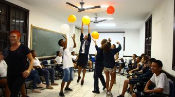 Alunos do Escola Total de Santos se divertem na Estação da Cidadania