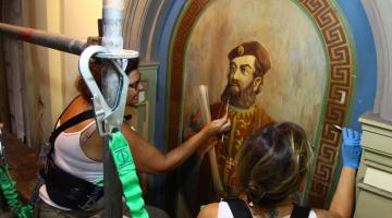 Painéis da Sala Princesa Isabel começam a ser restaurados