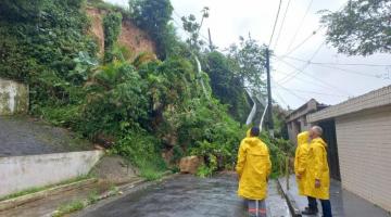 Santos inicia atendimento de pontos de deslizamento e queda de árvores em razão das chuvas