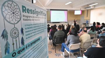 servidores assistem a palestra #paratodosverem 