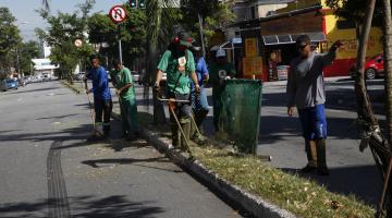 Grama é cortada na Avenida Pedro Lessa