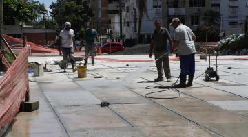 Obras na Praça do Sesc se concentram em pergolado e pisos