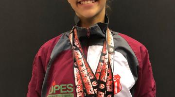 Sarah Nascimento é vice-campeã paulista ginástica rítmica