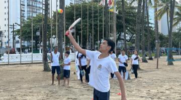 aluno aprender beach tennis. #Paratodosverem