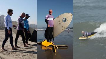 Após sofrer AVC, santista recupera autonomia e alegria na Escola de Surfe Adaptado
