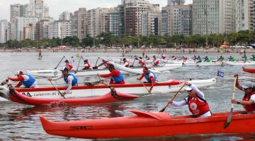 Santos recebe uma das maiores competições mundiais de canoa havaiana