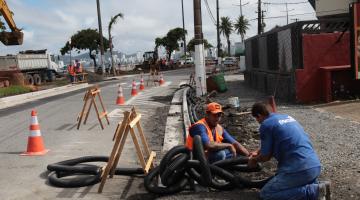 Nova Ponta da Praia: Trecho de avenida de Santos fica interditado até quarta