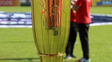 taça de futebol com fundo de gramado. #paratodosverem