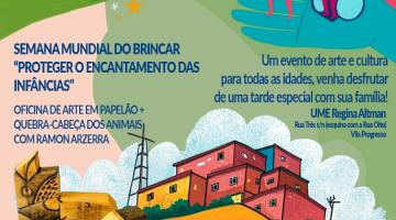 Tarde de brincadeiras movimenta morro de Santos neste sábado